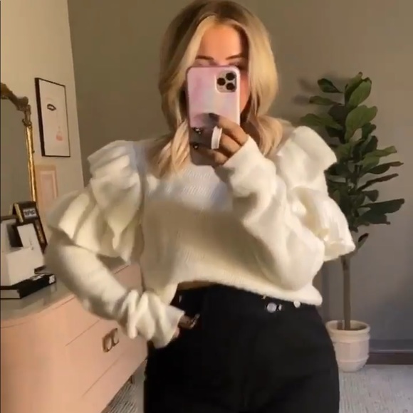 Ruffle sleeve sweater - Picture 4 of 5